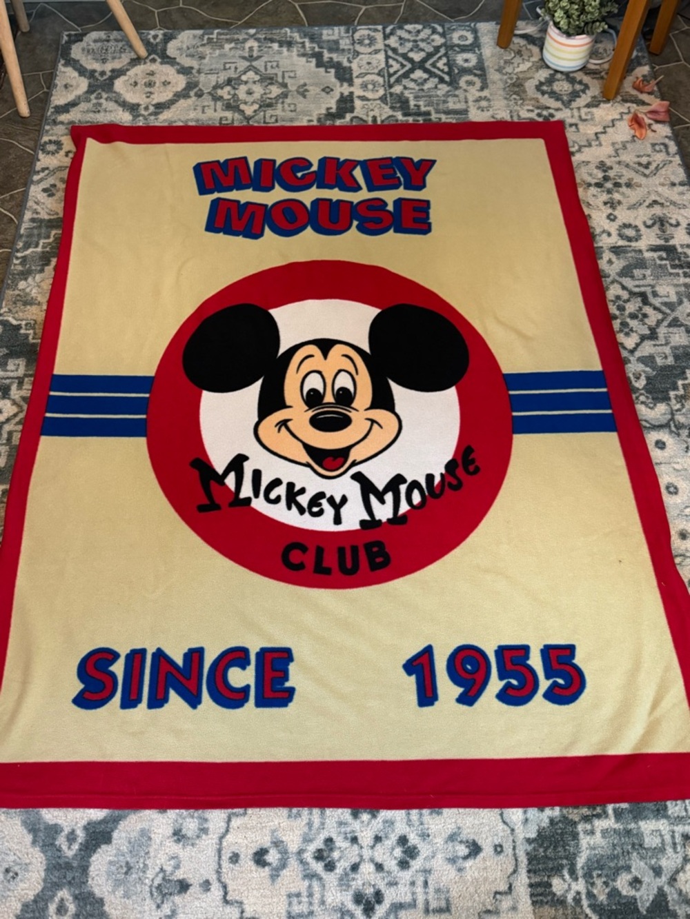 Disney Red and White Mickey Logo Plush Accent